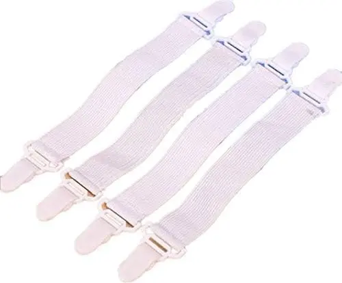 مجموعة من 4 مشابك تثبيت ملاءة السرير قابلة للتعديل لتثبيت زوايا السرير